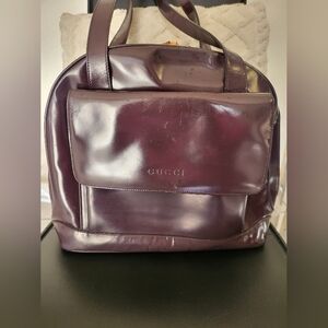 Gucci Vintage Dark Purple Patent Leather Bag